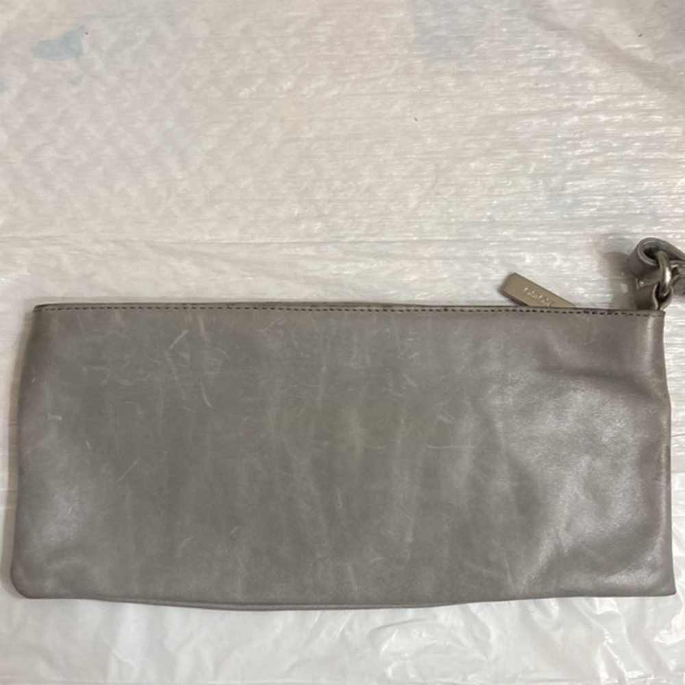 Hobo gray leather wristlet clutch bag - Picture 4 of 12